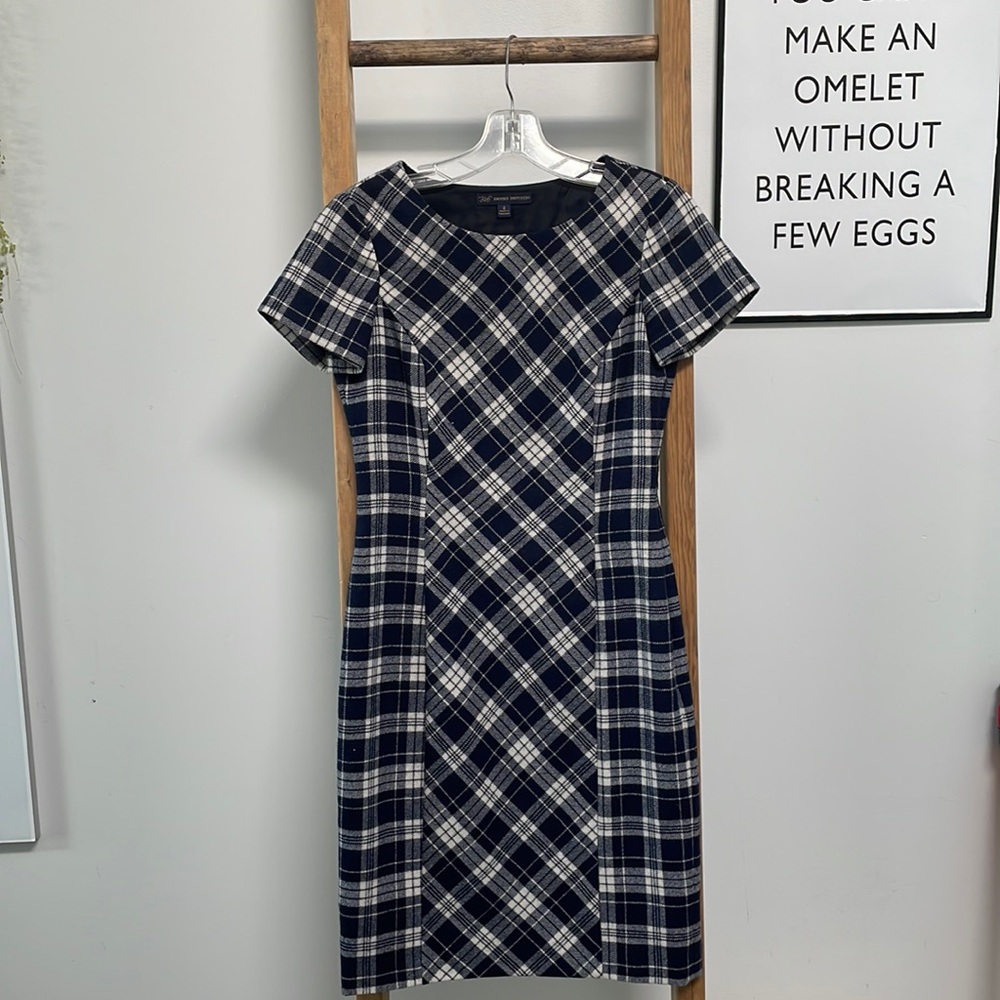 EUC Brooks Brothers wool blend tartan dress